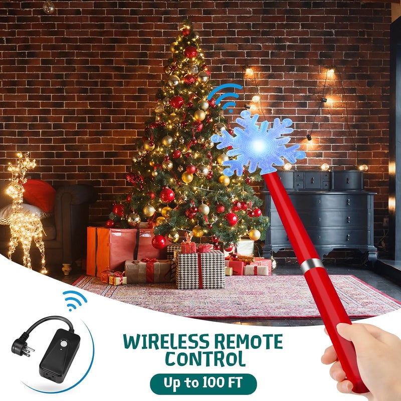 Airjam Wireless Remote Control Outlet, Magic Light Wand for Christmas Tree Lights and Home Decoration Lights, Remote Light Switch with Music, Christmas Gift for Kids/Friends/Family, Red - Image 3